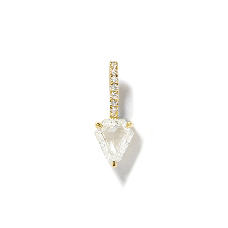 Shield Charm in 18K Yellow Gold with Shield Shaped White Diamonds