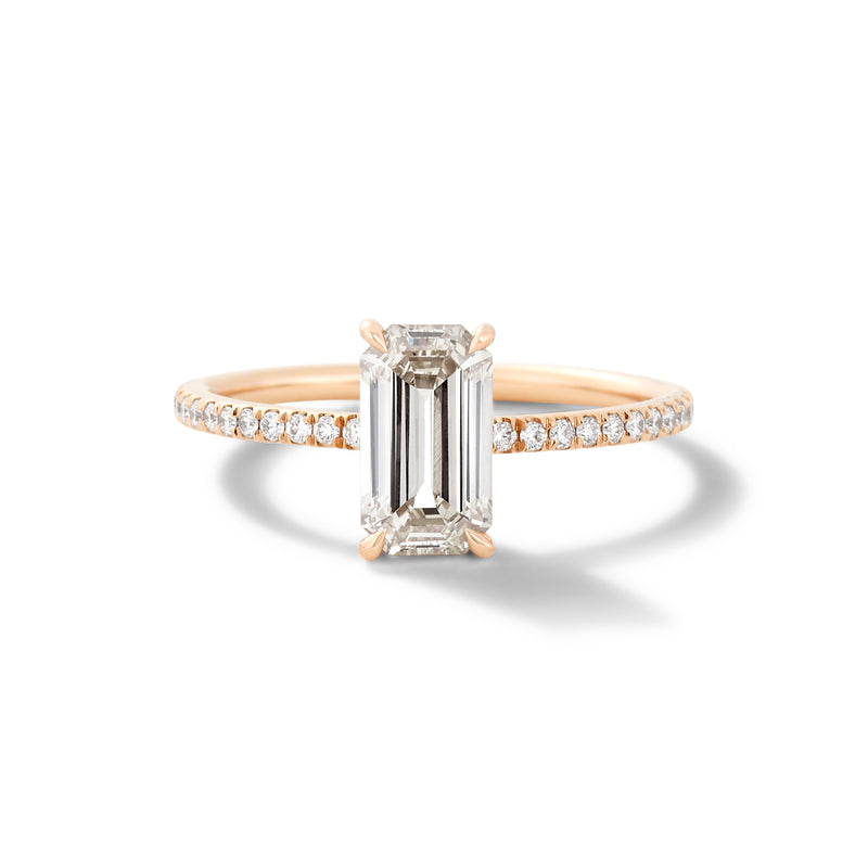 The Emerald Muse in 18K Rose Gold with Emerald Cut Fancy Diamonds
