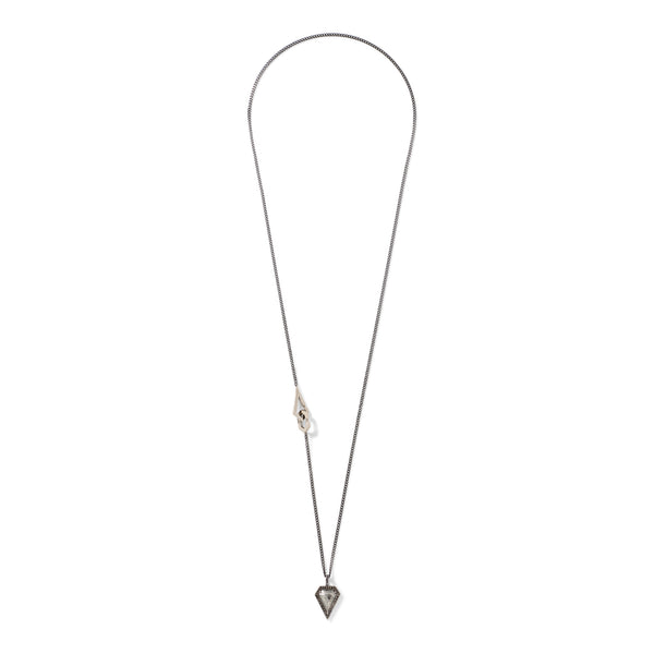 Kent Pendant in 18K Blackened White Gold with Opaque Shield Black Diamonds