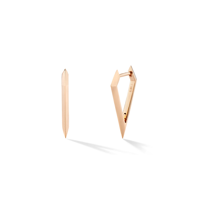 Dagger Hoops in 18K Rose Gold with Bevel Detail