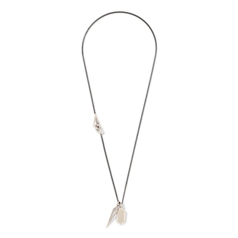 Dagger Hero Necklace in 18K Palladium White Gold