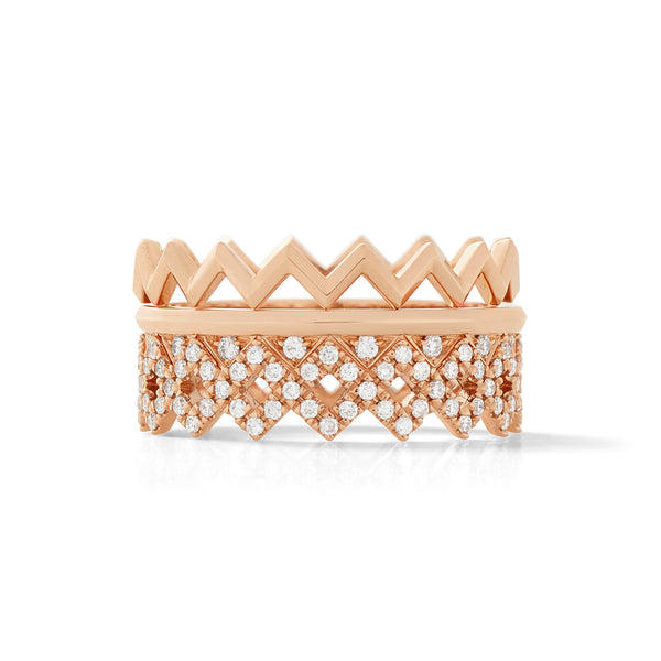 Rex Ring in 18K Rose Gold with White Diamonds