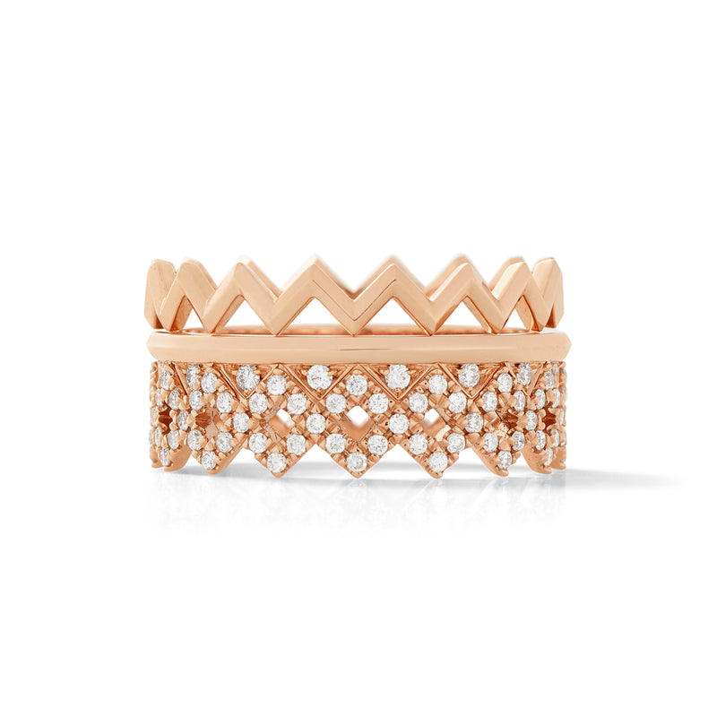 Rex Ring in 18K Rose Gold with White Diamonds