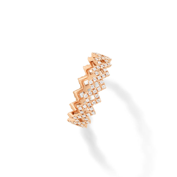 Rex Ring in 18K Rose Gold with White Diamonds