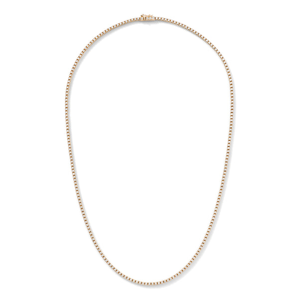 Line Necklace in 18K Rose Gold with White Diamonds