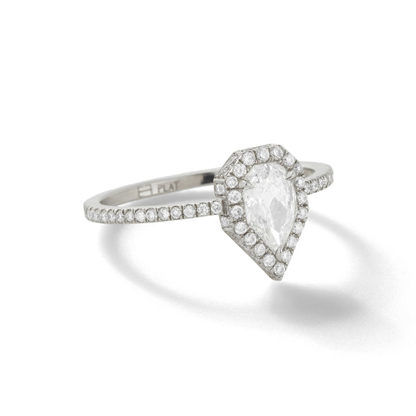 The Faceted Pear in Platinum with Faceted Pear White Diamonds
