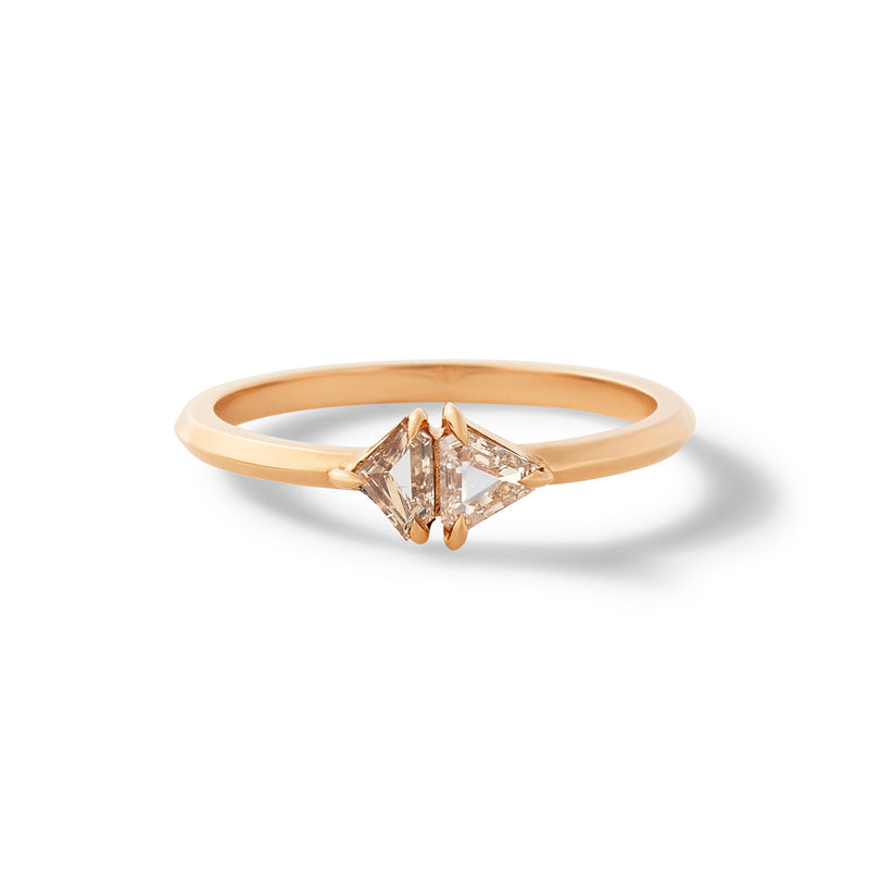 Prism II Band in 18K Rose Gold with Portrait Cut Pale Champagne Diamonds