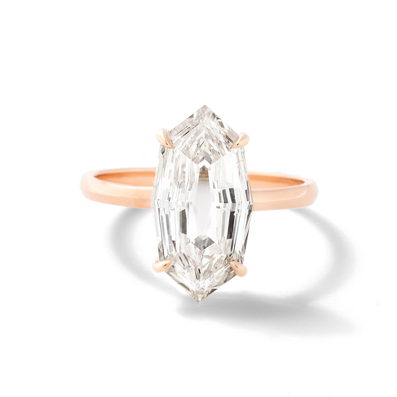 The Tea in 18K Rose Gold with Faceted Marquise White Diamonds