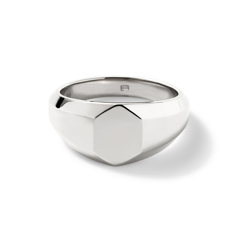 Hero Signet  in 18K Palladium White Gold
