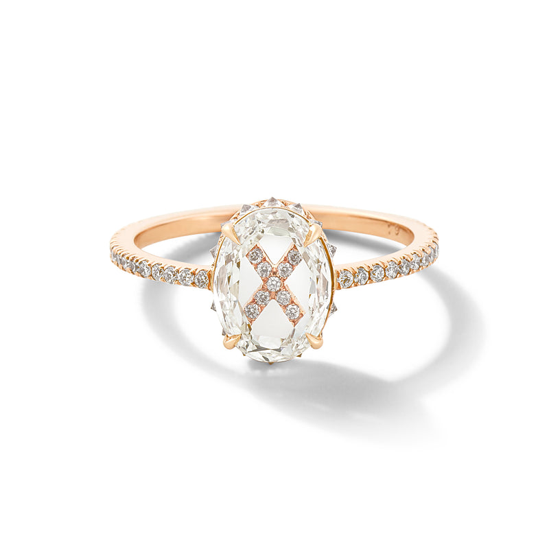 The Undercover Ring in 18K Rose Gold with Portrait Cut White Diamonds