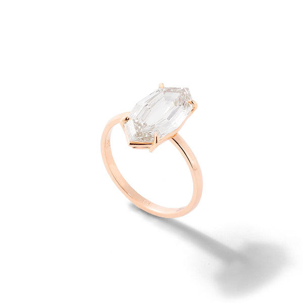 The Tea in 18K Rose Gold with Faceted Marquise White Diamonds