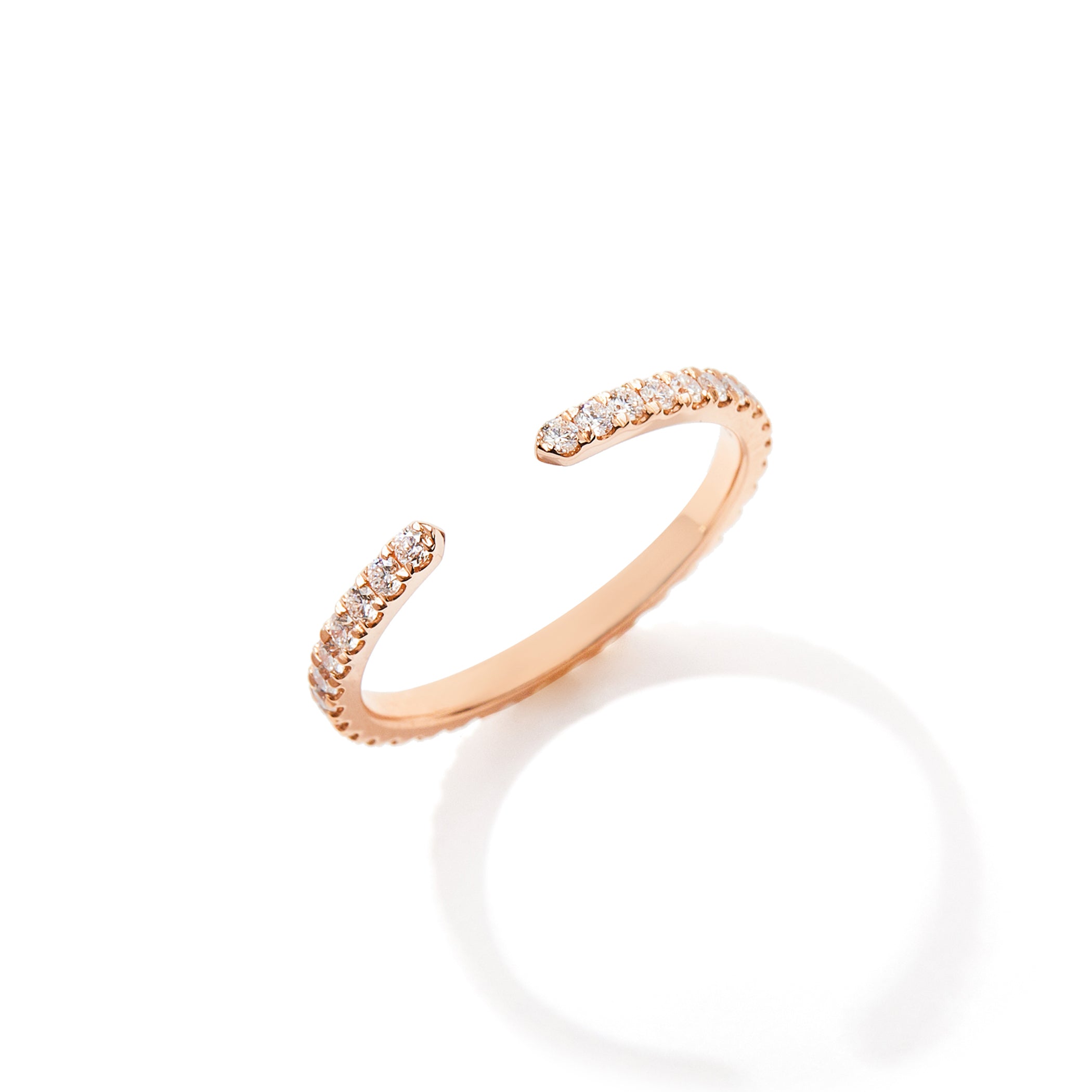Compass Band in 18K Rose Gold with White Diamonds