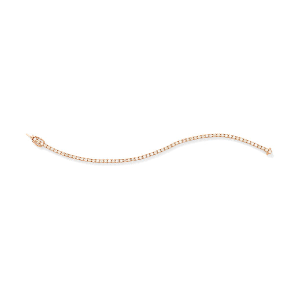 2mm Line Bracelet in 18K Rose Gold with Pale Champagne Diamonds