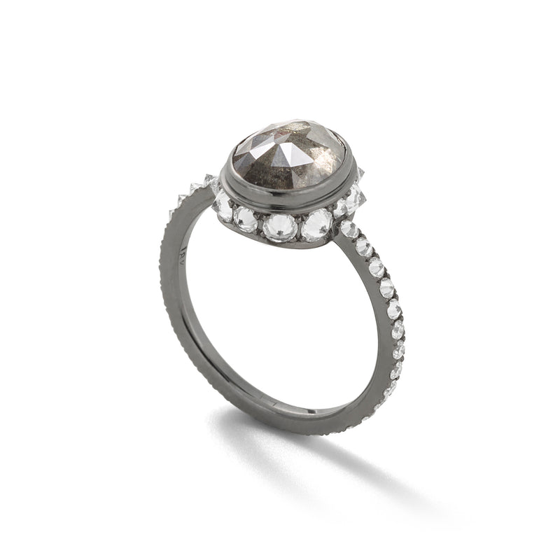 The Nirvana in 18K Blackened White Gold with Grey Diamonds