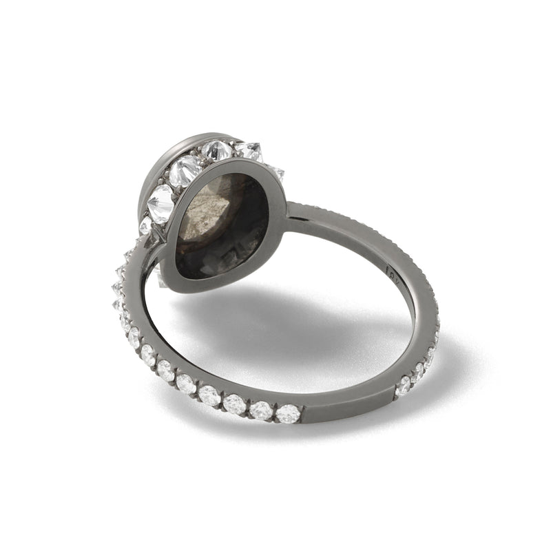 The Nirvana in 18K Blackened White Gold with Grey Diamonds