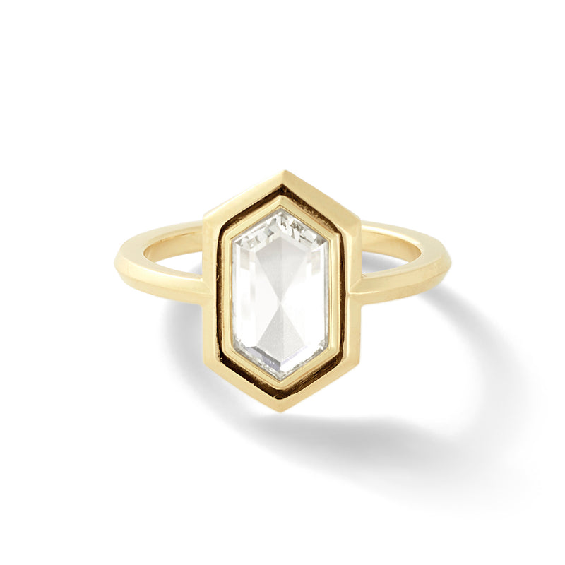 The Hero in 18K Yellow Gold with Hexagon White Diamonds