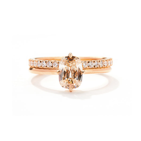 The Old Mine Compass  in 18K Rose Gold with Cushion Fancy Diamonds