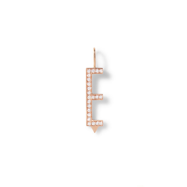 Diamond Initial Charm in 18K Rose Gold with White Diamonds