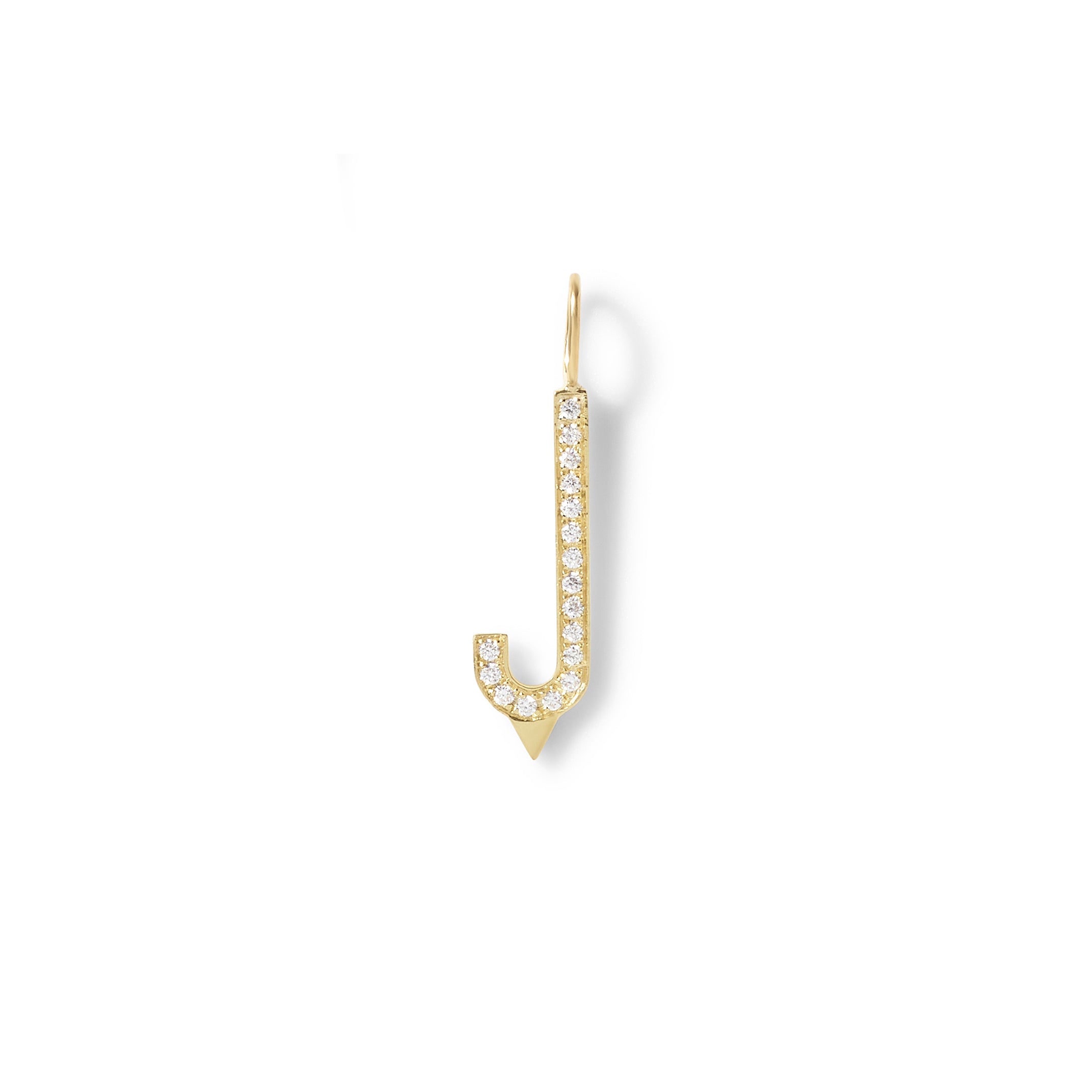 Diamond Initial Charm in 18K Yellow Gold with White Diamonds